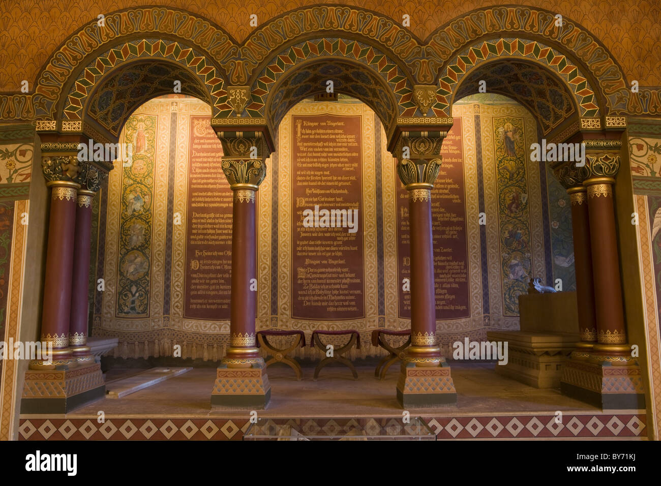 Saengersaal Singer Halle im Mittelalter die Wartburg, Eisenach, Thüringen, Deutschland, Europa Stockfoto