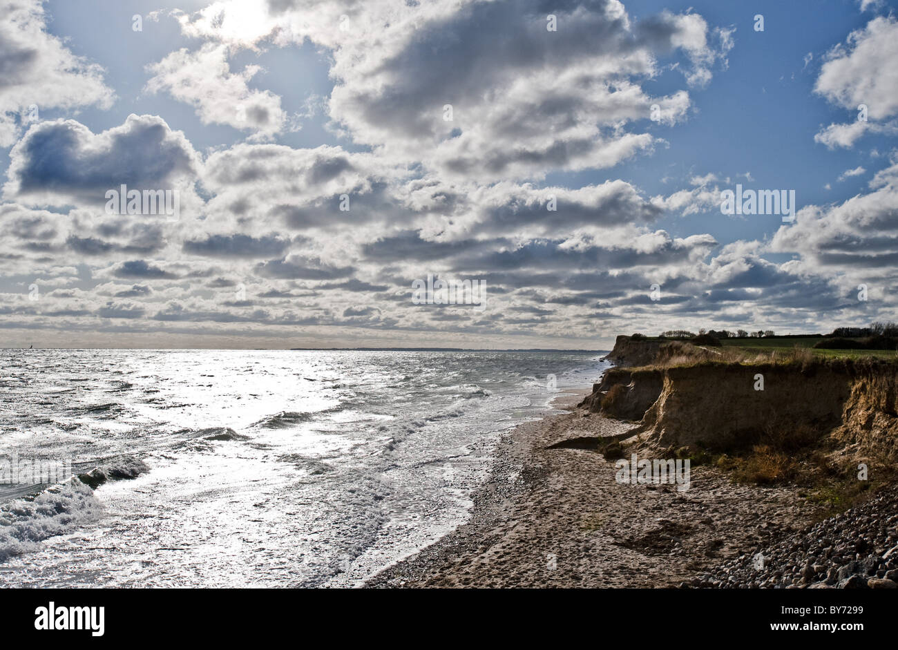 Steilküste in der Nähe von Schonhagen, Brodersby, Schleswig-Holstein, Deutschland Stockfoto