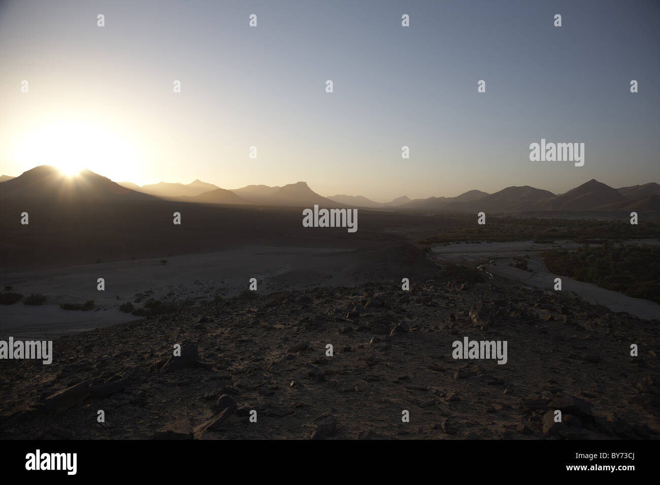 Sonnenuntergang am Hartmann-Tal, Namibia, Afrika Stockfoto