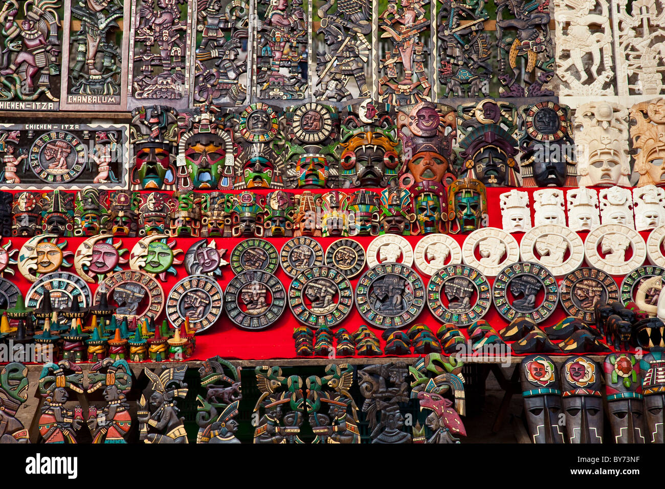 Maya-Stil Souvenirs bei Chichen Itza, Mexiko Stockfoto