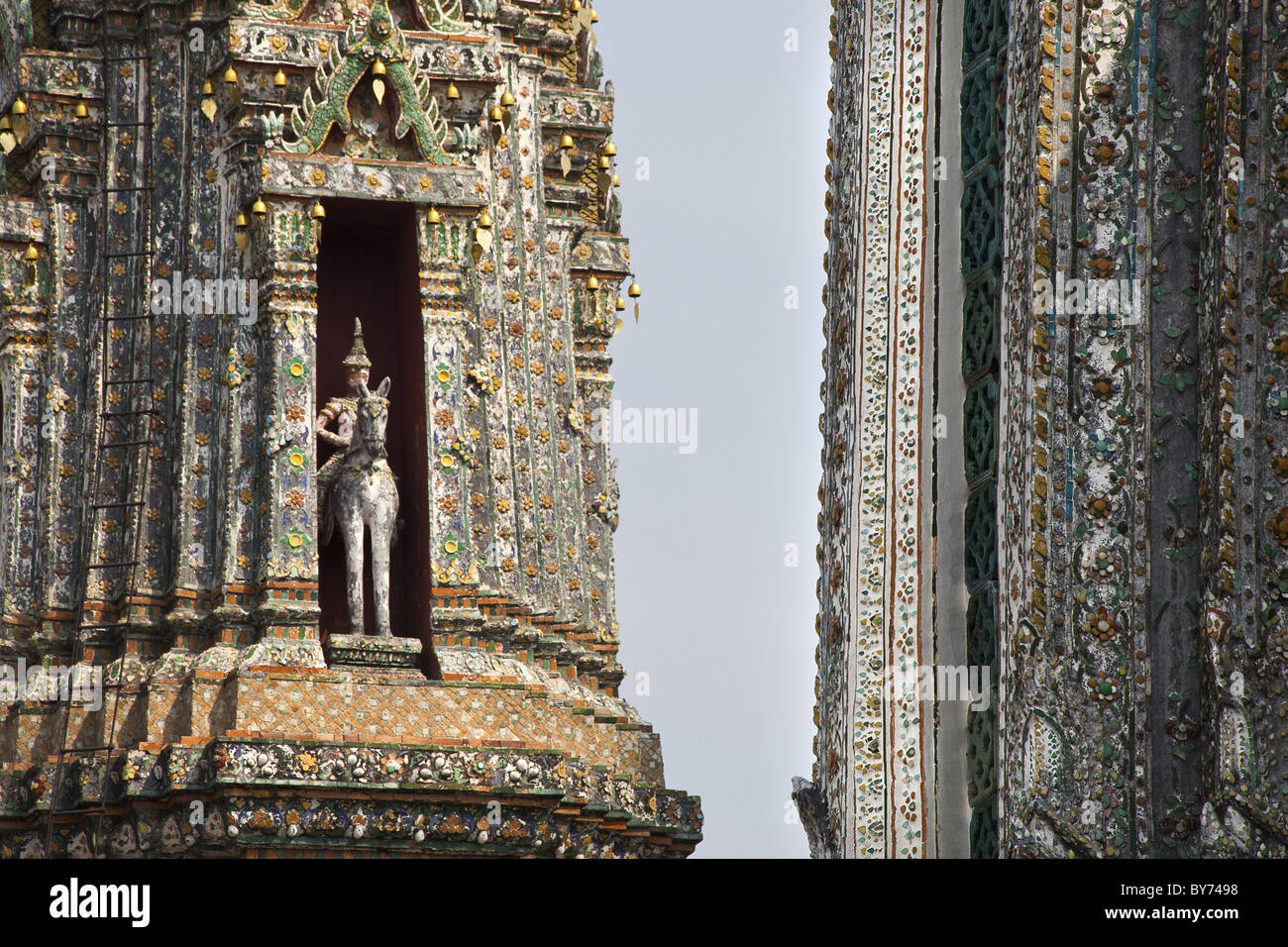 Details zu den buddhistischen Tempel Wat Arun, Bangkok, Thailand, Asien Stockfoto
