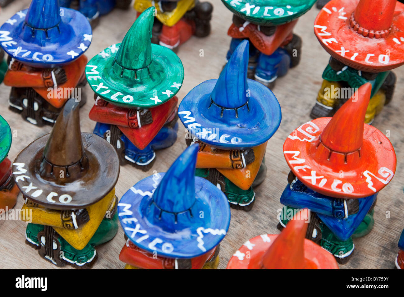 Keramische Souvenirs bei Chichen Itza, Mexiko Stockfoto