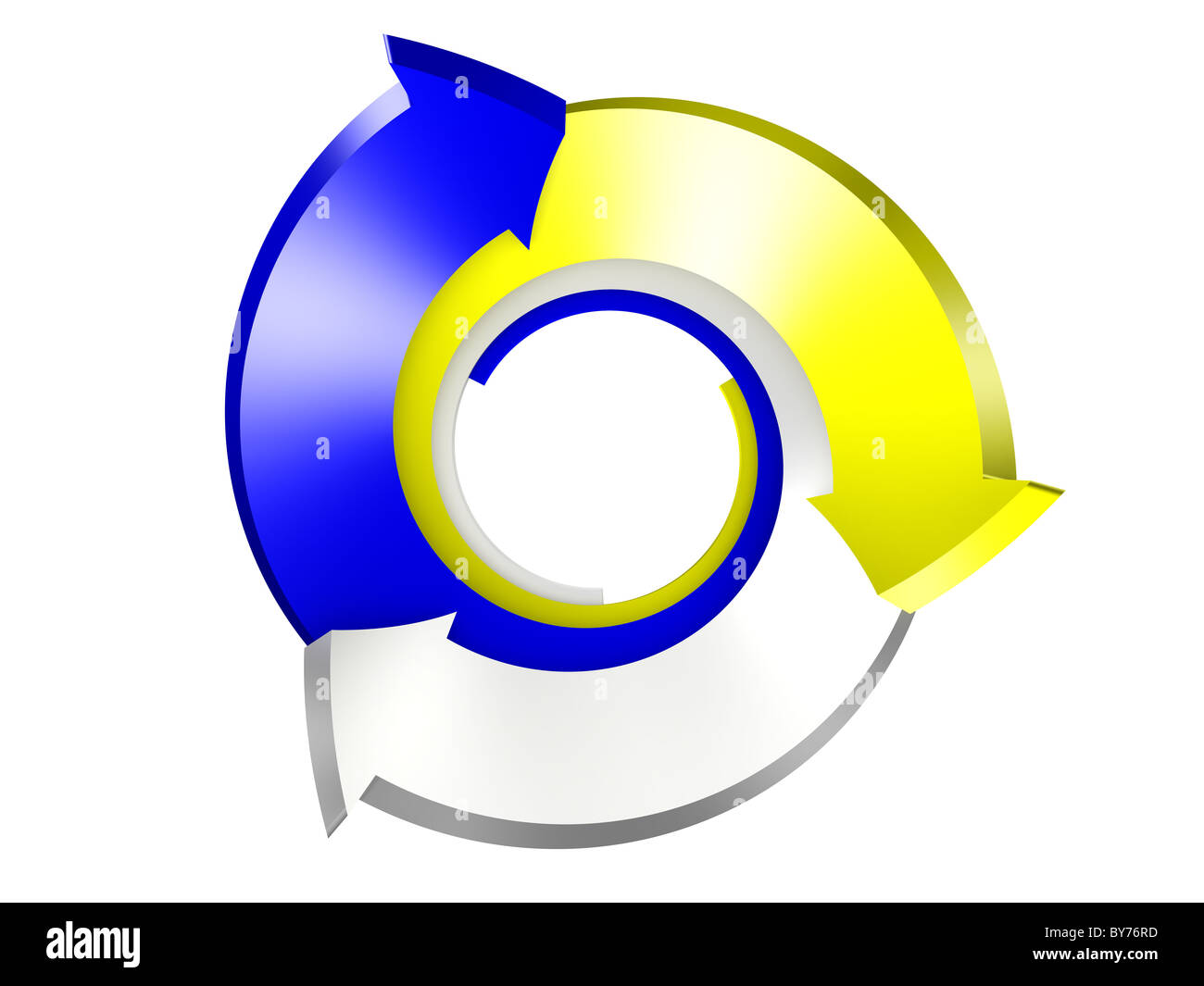konzeptionelle 3d gerenderten Bild des Pfeiles isoliert auf weiss Stockfoto