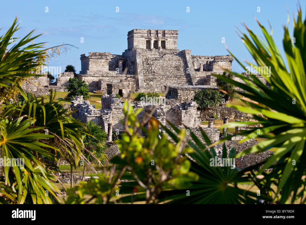 El Castillo, Tulum, Maya-Ruinen auf der Yucatan Halbinsel, Mexiko Stockfoto