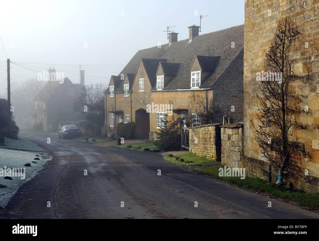 Hidcote Boyce Dorf im Winter, Gloucestershire, England, UK Stockfoto