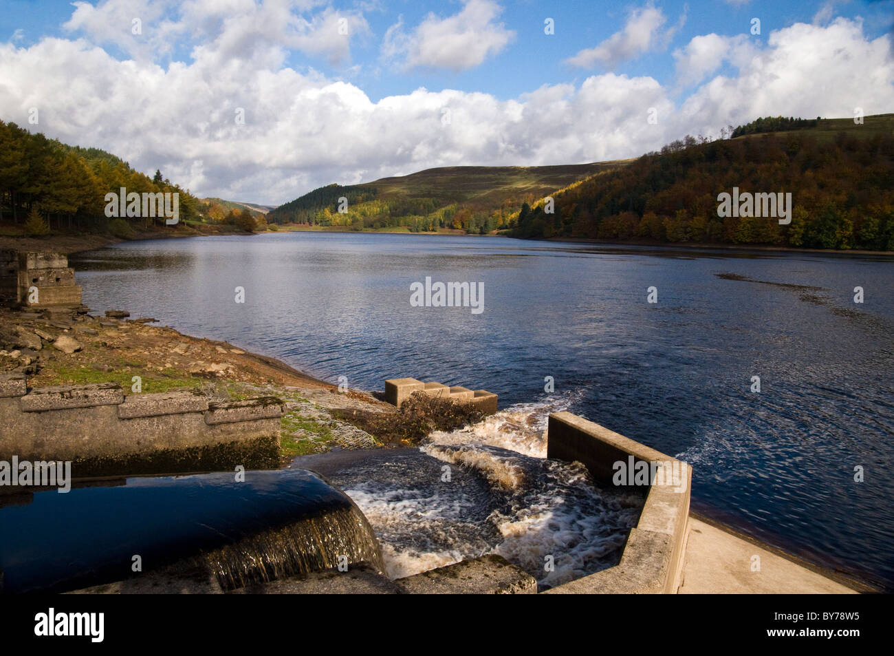 Derwent Reservoir Abend Farbe Stockfoto