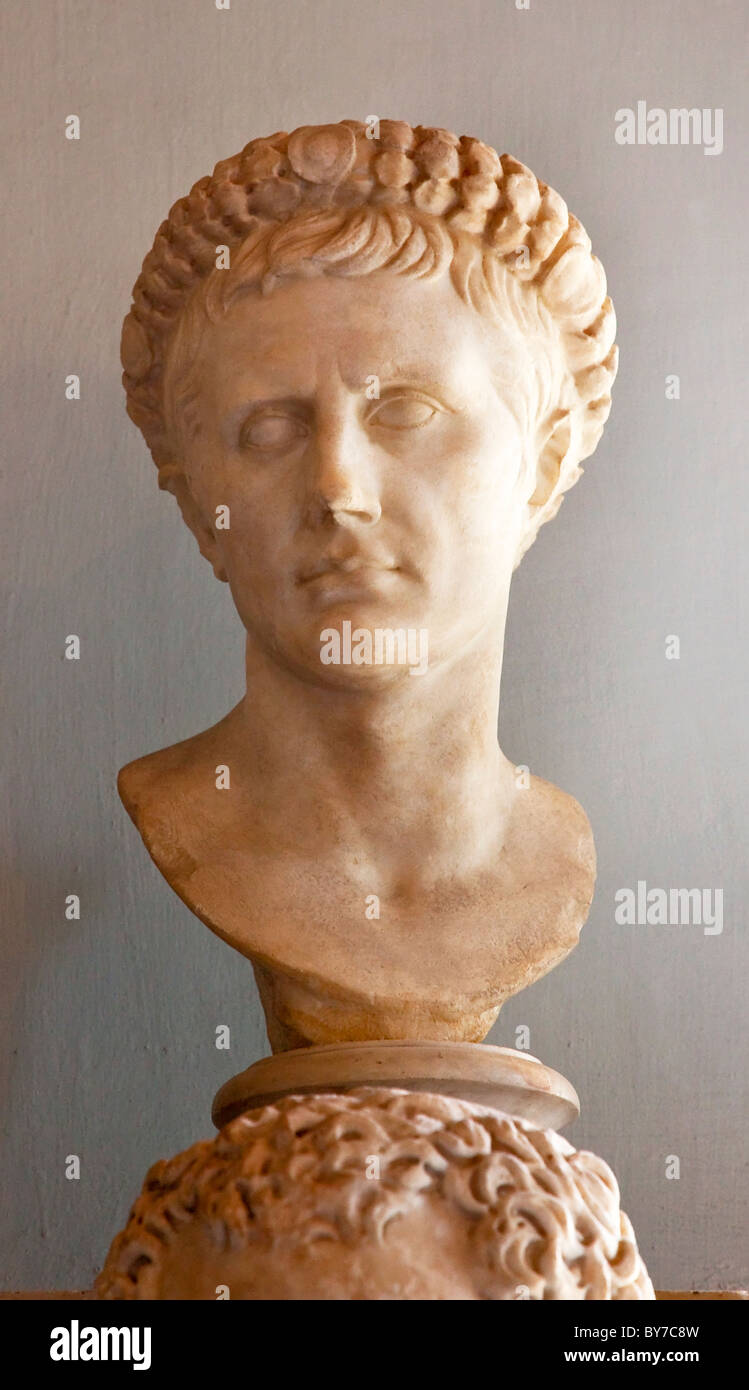 Statue Skulptur Büste des römischen Kaiser Caesar Augustus römische Kapitolinischen Museum Rom Italien Stockfoto