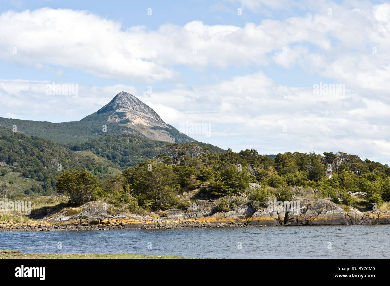 Küste Wulaia Bucht Canal Murray Tierra Del Fuego Archipel der südlichen Chile Südamerika Stockfoto