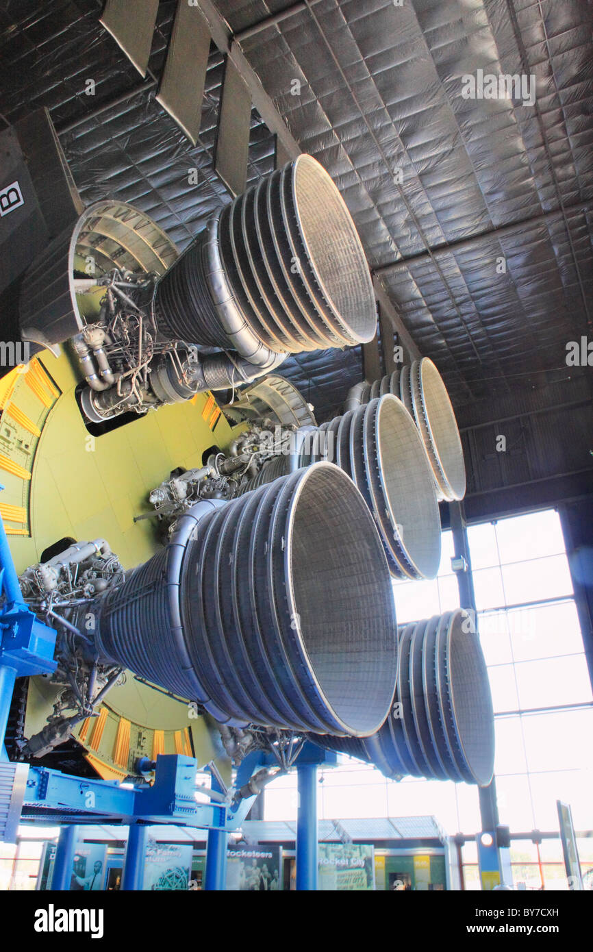 Saturn V Motor, U.S. Space & Rocket Center in Huntsville, Alabama, USA Stockfoto