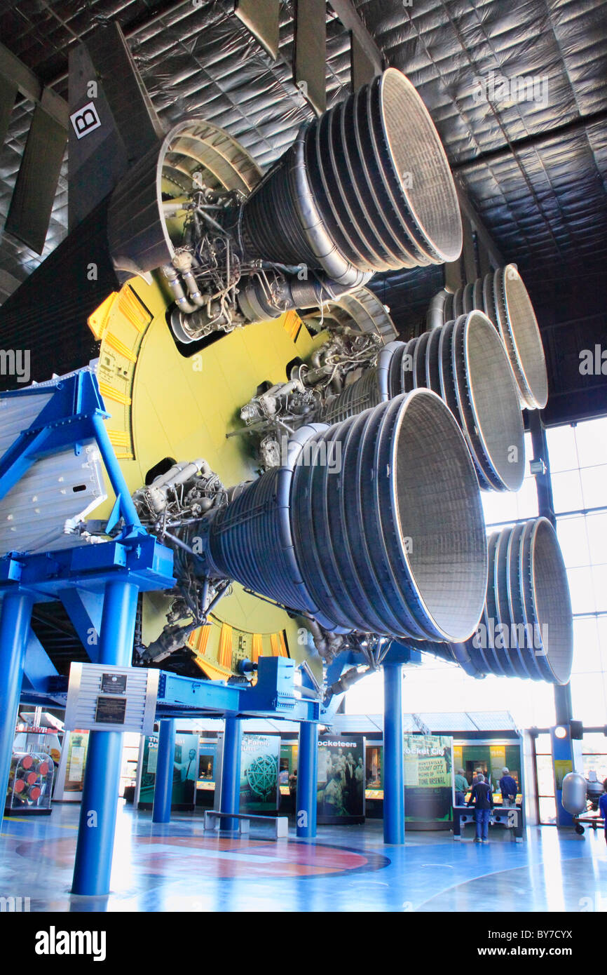 Saturn V Motor, U.S. Space & Rocket Center in Huntsville, Alabama, USA Stockfoto