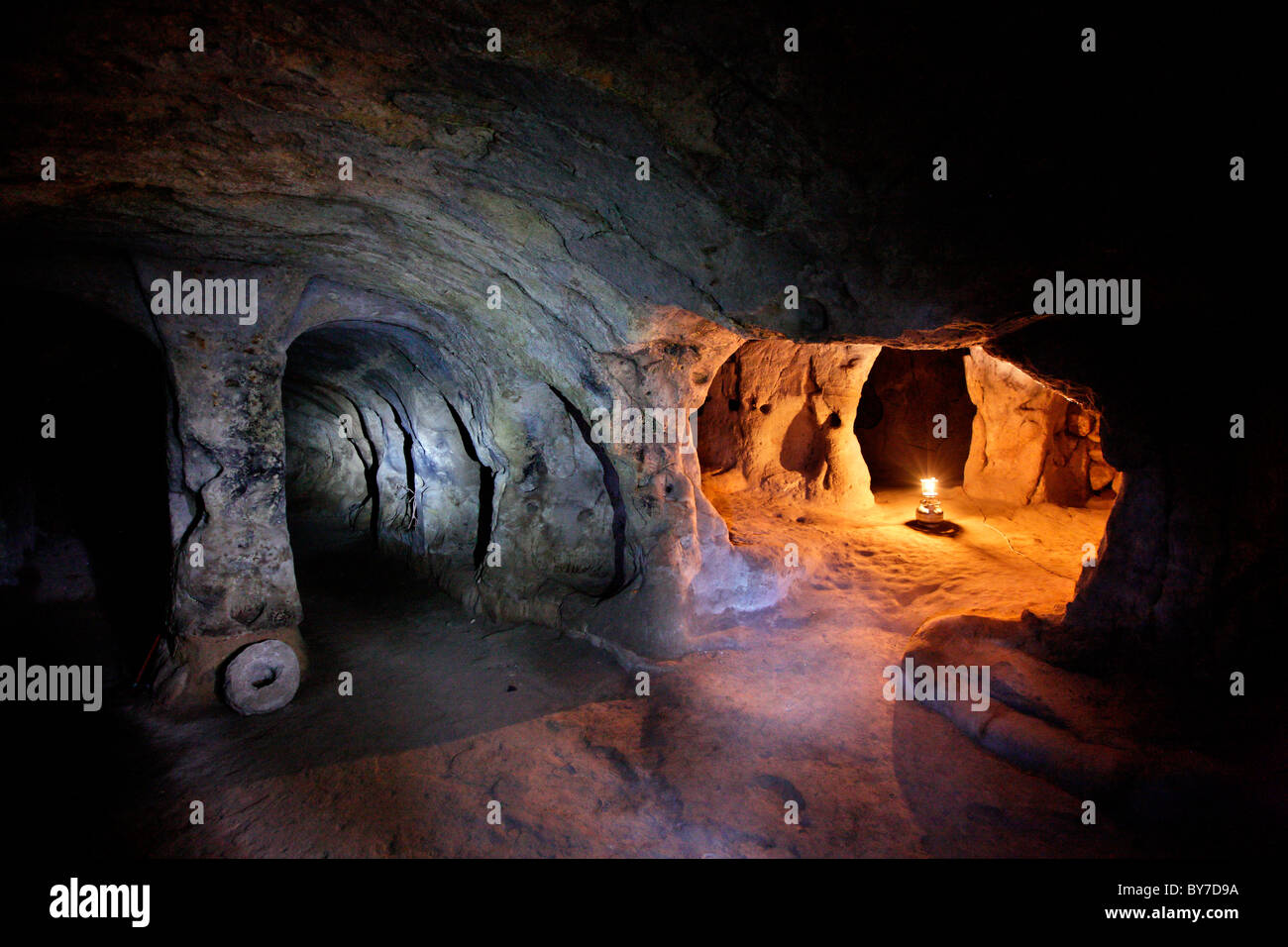 Die unterirdische Stadt Mazikoy (oder 'Mazi'), Kappadokien, Türkei Stockfoto