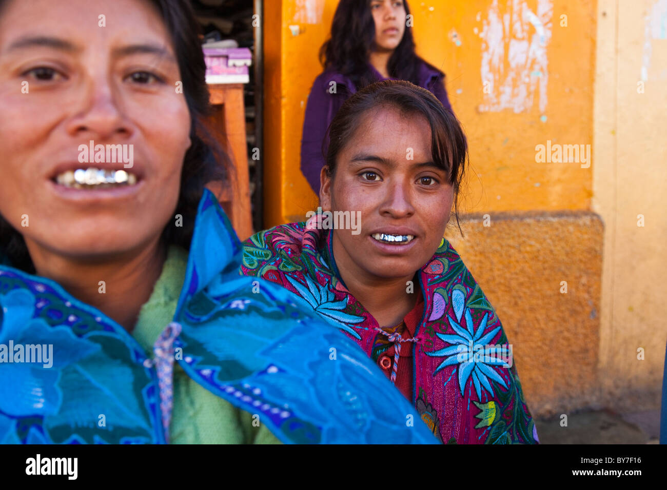 Indigenen Maya-Frauen, San Cristobal de Las Casas, Chiapas, Mexiko Stockfoto