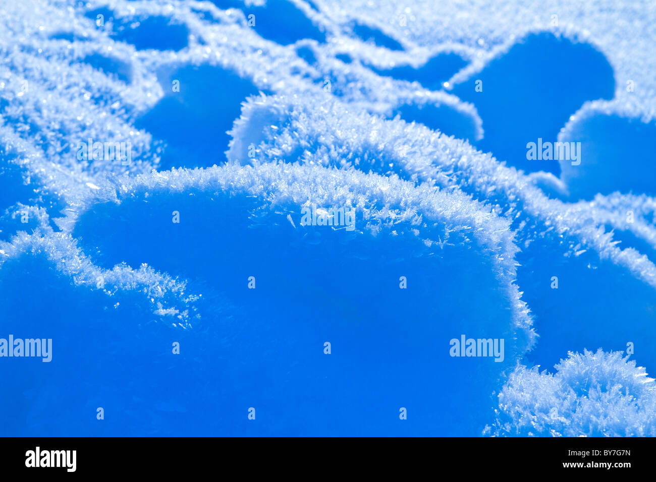 Schnee, Eiskristalle, detail Stockfoto