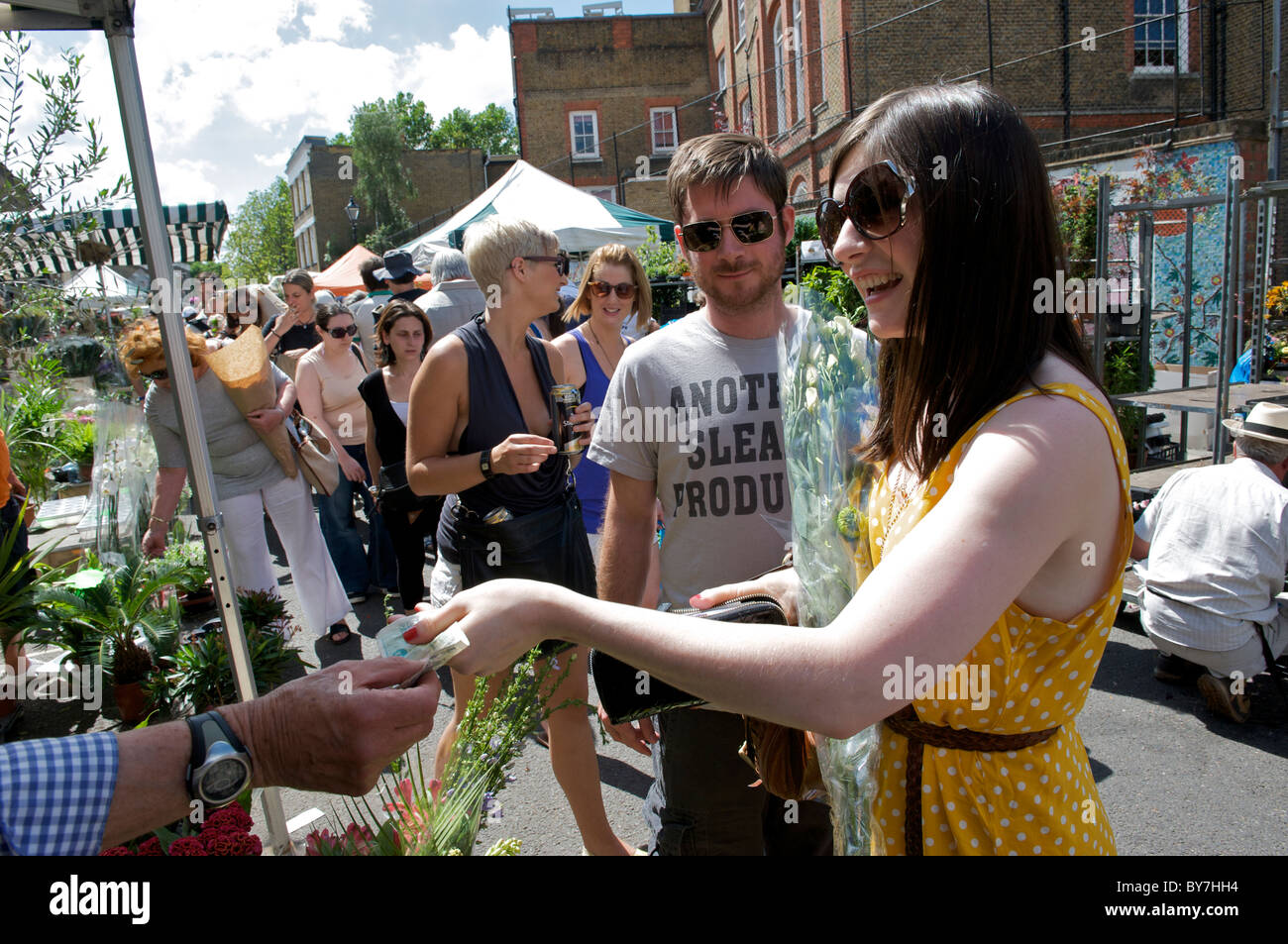 Columbia Road, Hackney, London Blumenmarkt Stockfoto
