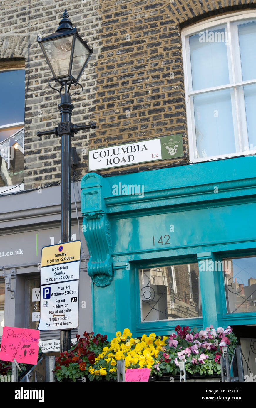 Columbia Road, Hackney, London Blumenmarkt Stockfoto