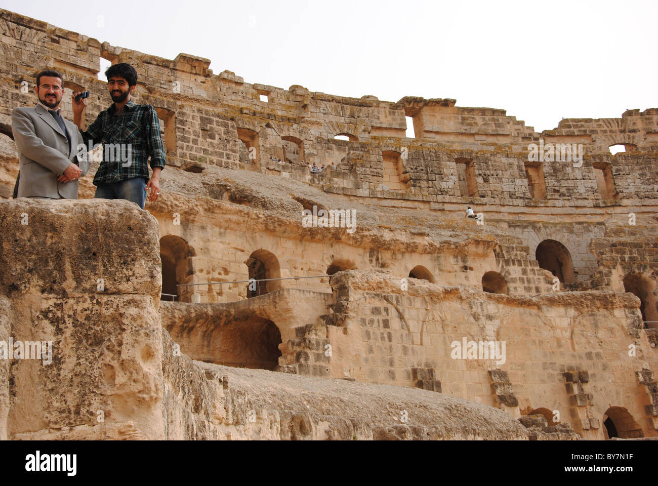 Das antike Kolosseum in El Jem, Tunesien. Drittgrößte in der römischen Welt. Stockfoto