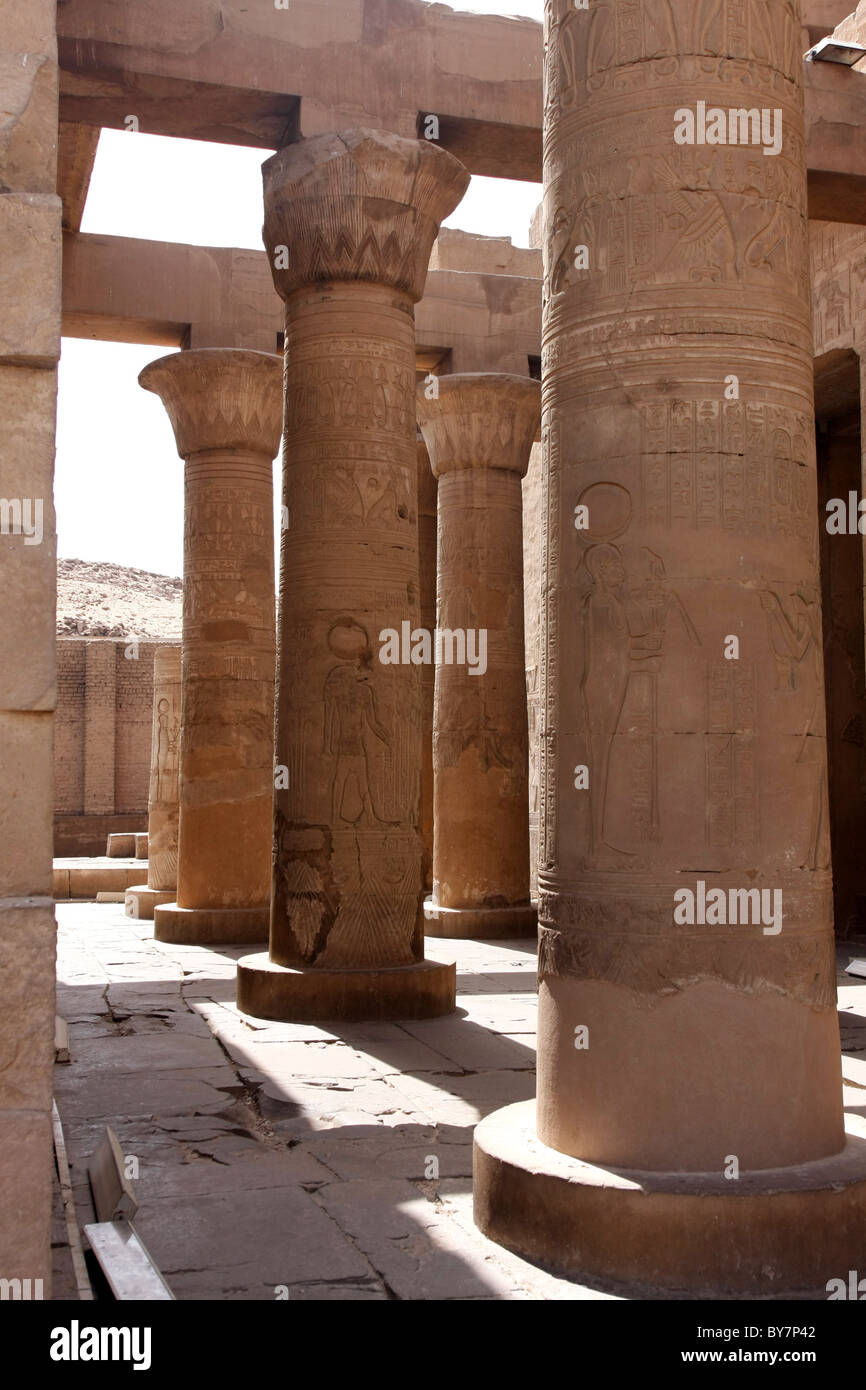 Der Tempel von Kom Ombo auf dem Nil, Ägypten, gewidmet dem Krokodilgott Sobek. Stockfoto
