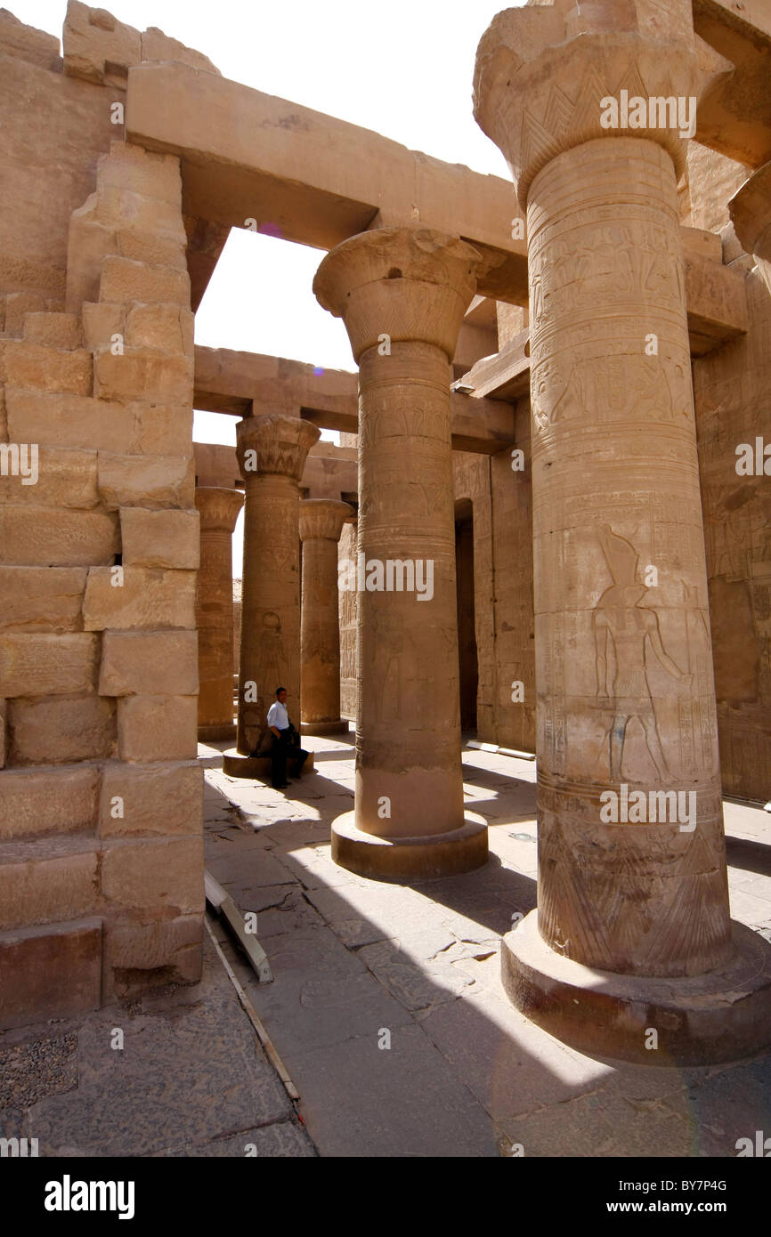 Der Tempel von Kom Ombo auf dem Nil, Ägypten, gewidmet dem Krokodilgott Sobek. Stockfoto