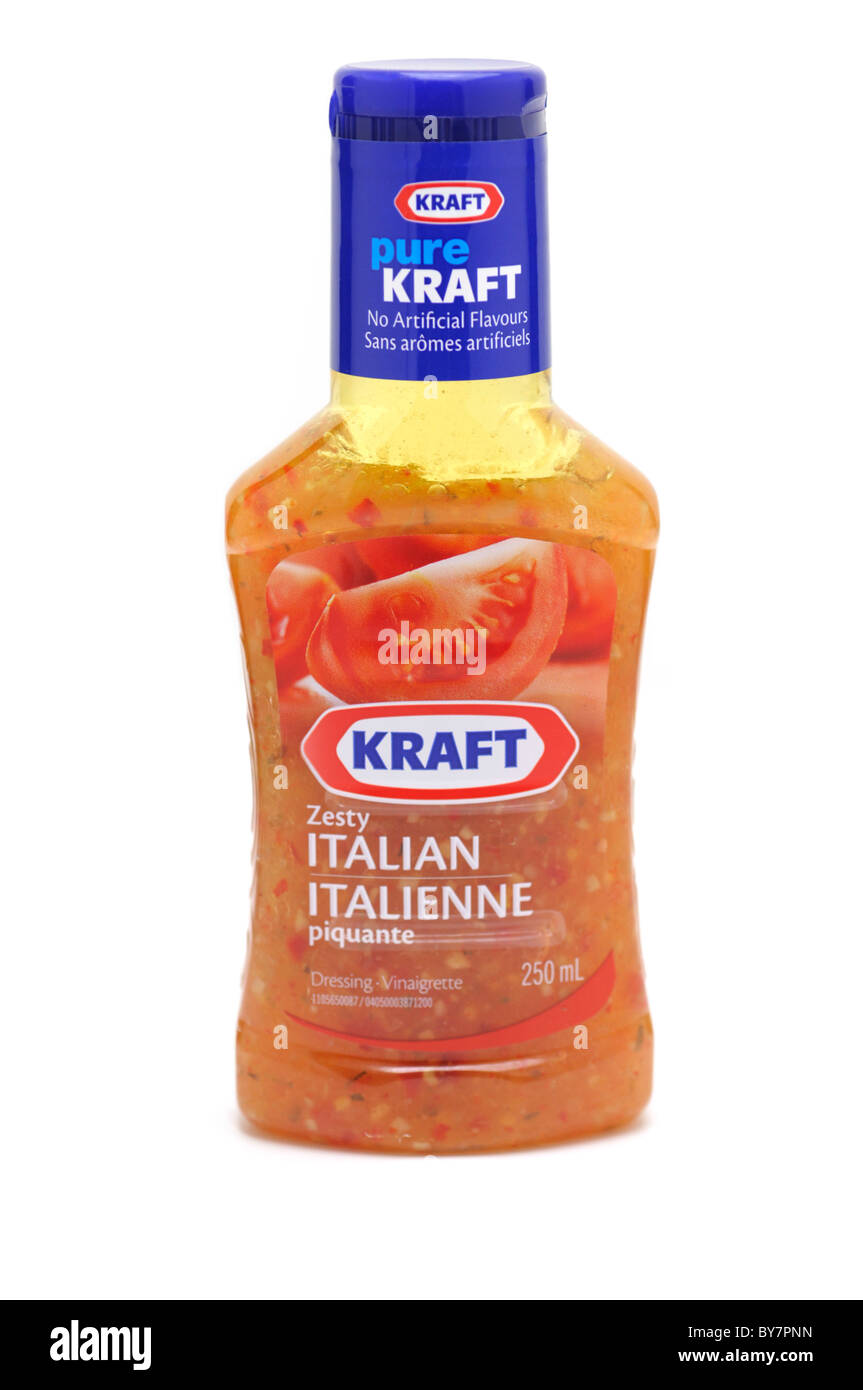 Italienischer Salat-Dressing-Flasche Stockfoto