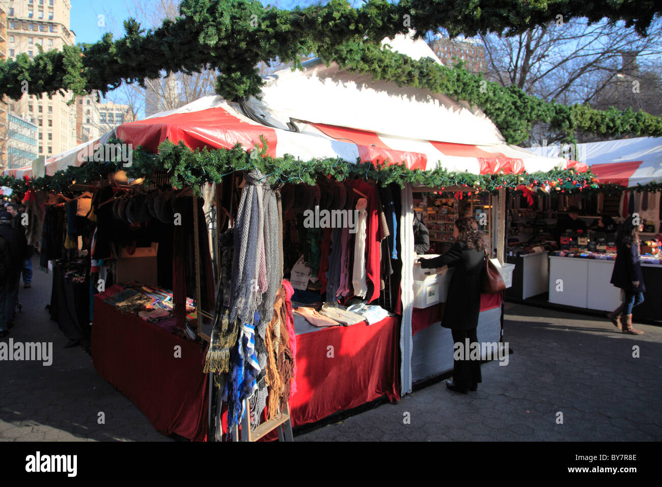 Union Square, Urlaub, Weihnachten Markt, Manhattan, New York City, USA Stockfoto