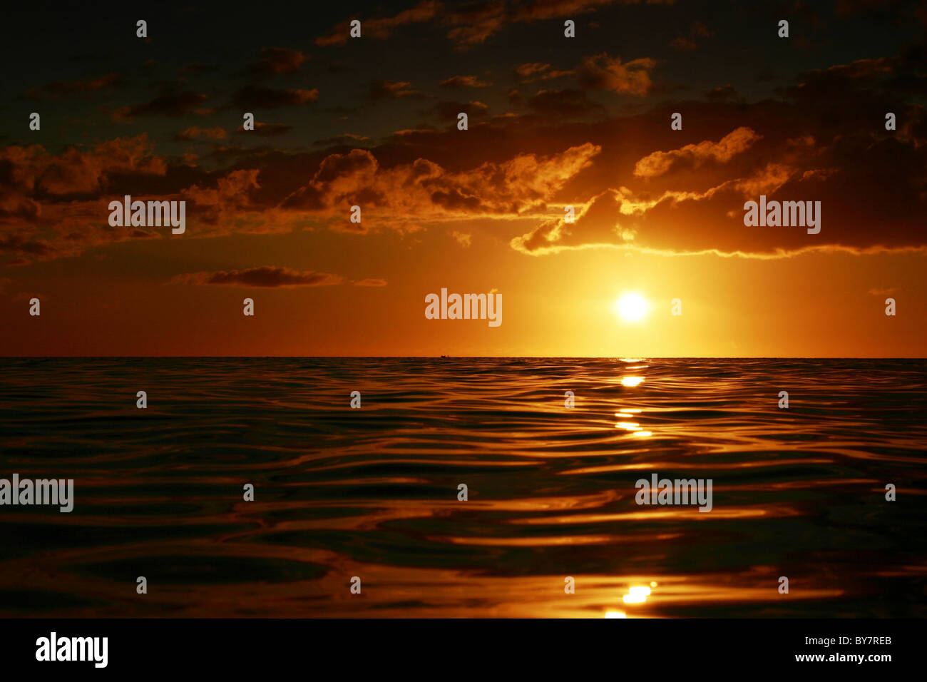 Sonnenuntergang in Mauritius Stockfoto