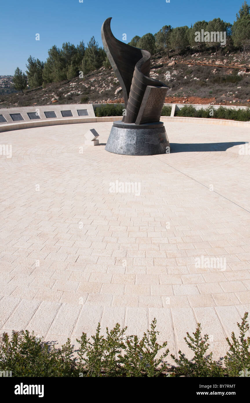 9.11 Denkmal für die Disiater der Twin Towers in New York. Emeq Haarazim. Jerusalem Stockfoto