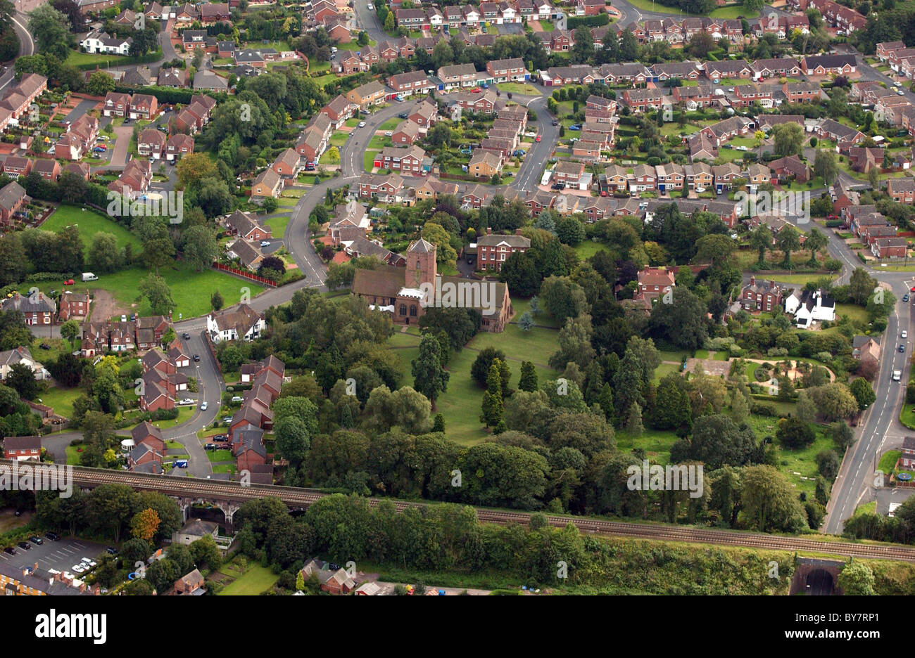 Luftaufnahme des Shifnal, Telford, Shropshire Stockfoto
