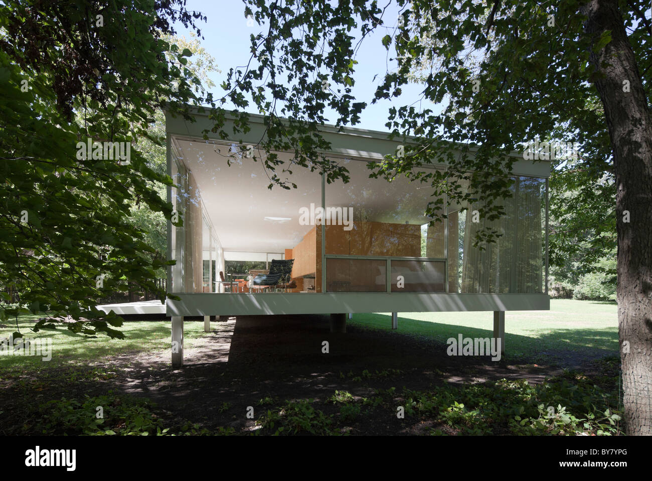 Farnsworth House von Ludwig Mies van der Rohe, Plano, Illinois, USA Stockfoto