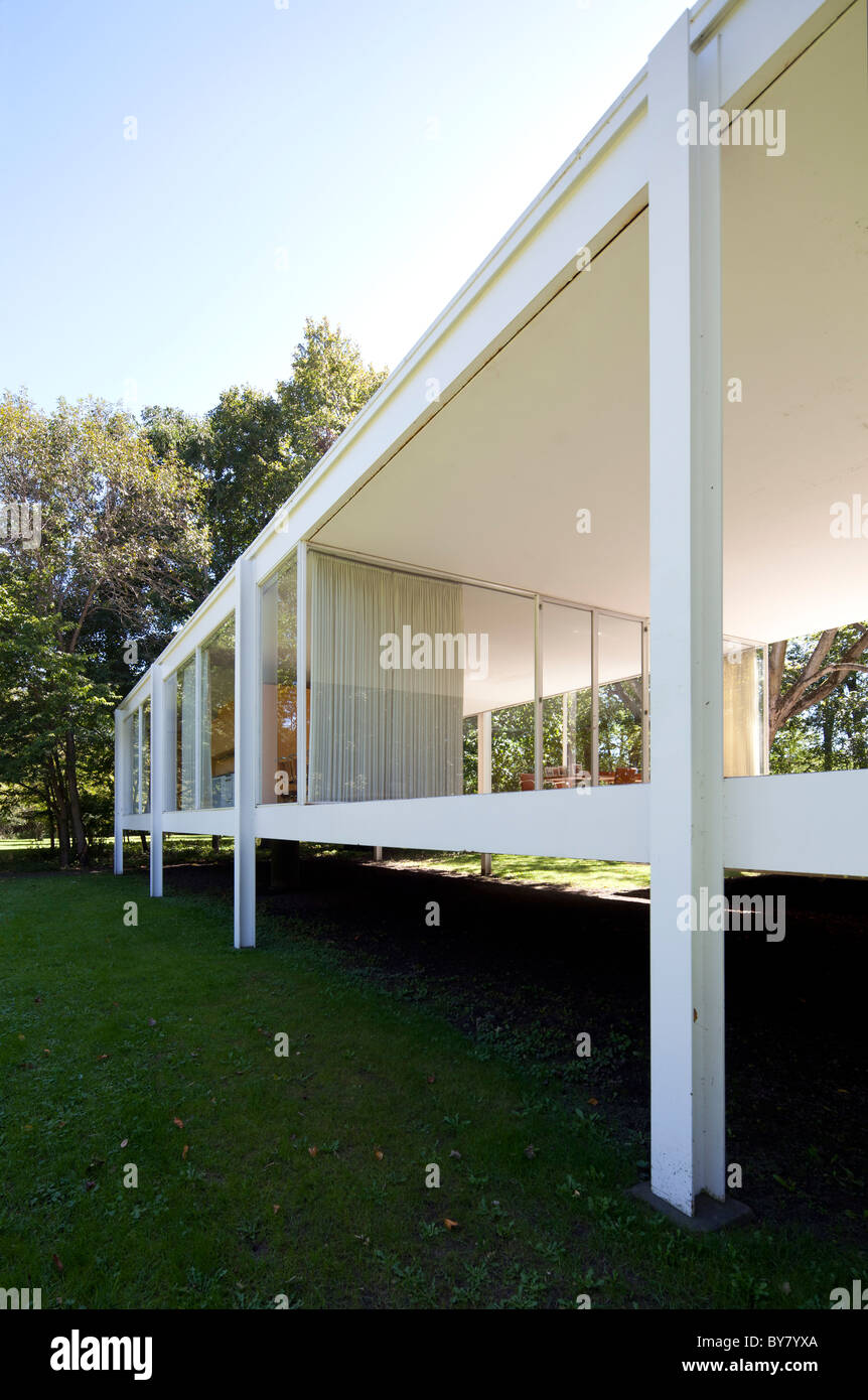 Farnsworth House von Ludwig Mies van der Rohe, Plano, Illinois, USA Stockfoto