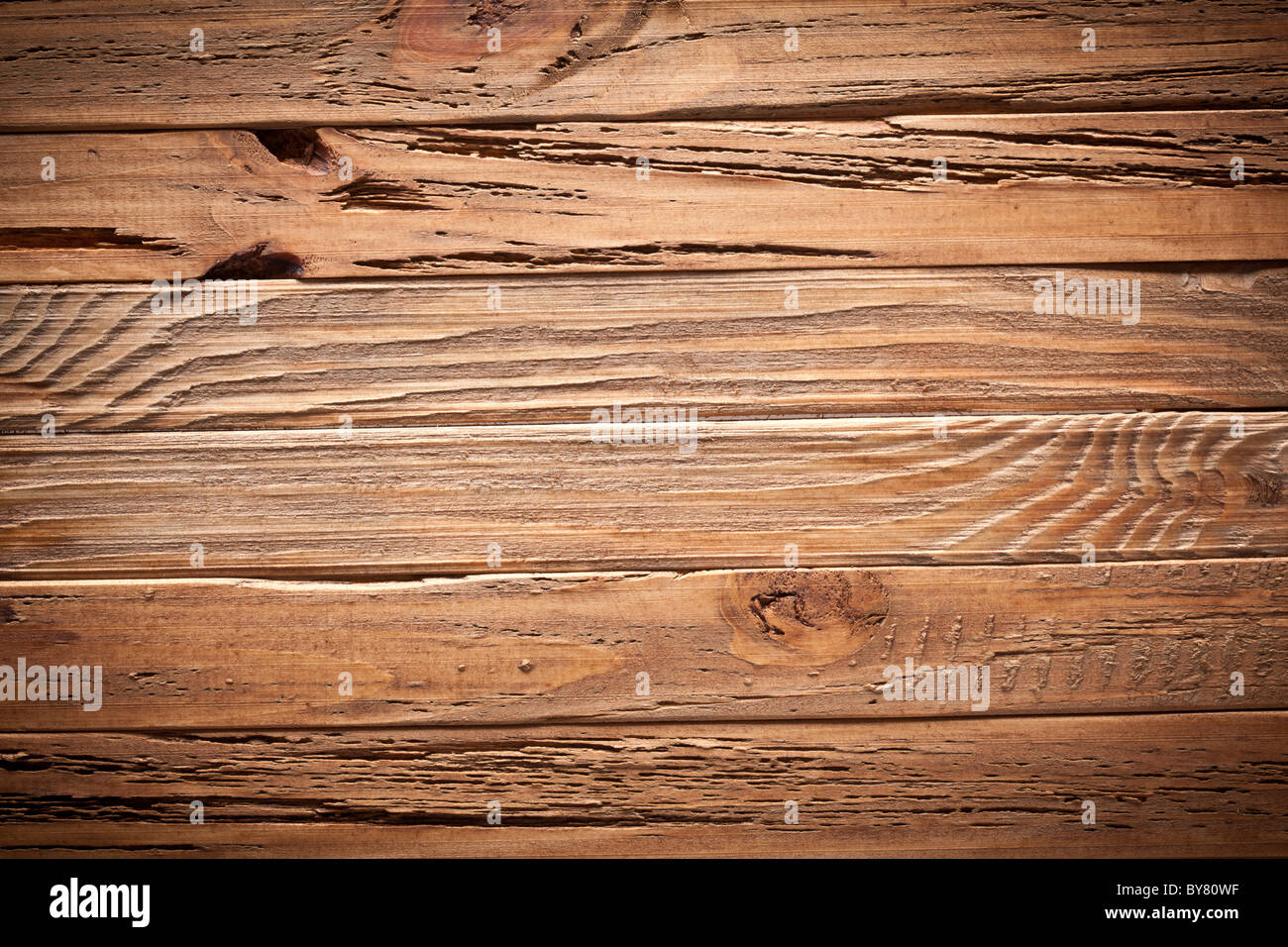 Bildstruktur von alten Holzbohlen. Stockfoto