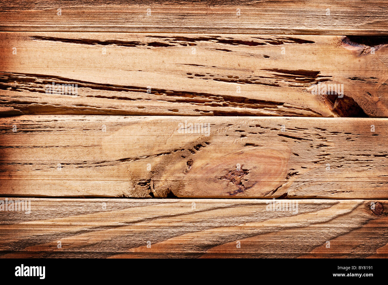 Bildstruktur von alten Holzbohlen. Stockfoto