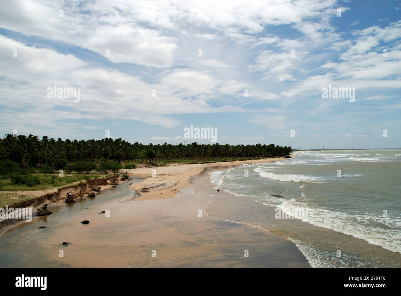 schöne Aussicht auf Strand in Vattakottai, Kanyakumari, Tamilnadu, Indien, Asien Stockfoto
