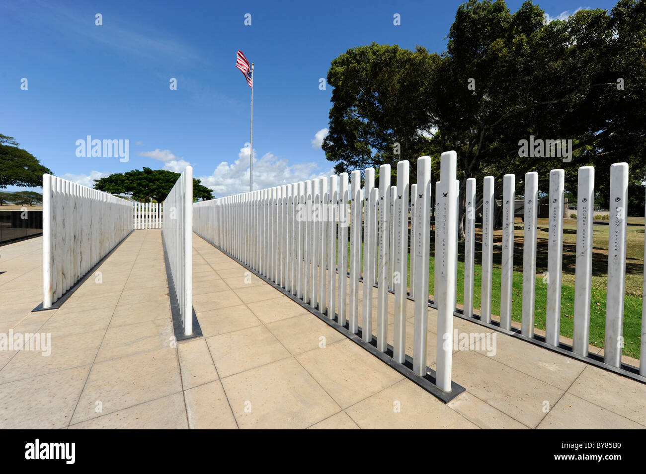 USS Oklahoma Memorial Pearl Harbor Pacific National Monument Ford Insel Hawaii Stockfoto