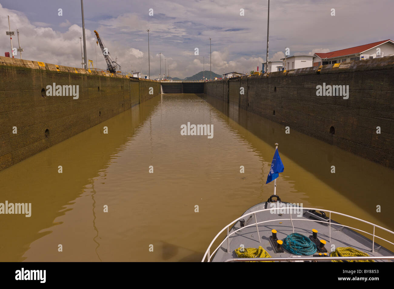 PANAMA - Miraflores-Schleusen am Panamakanal. Stockfoto
