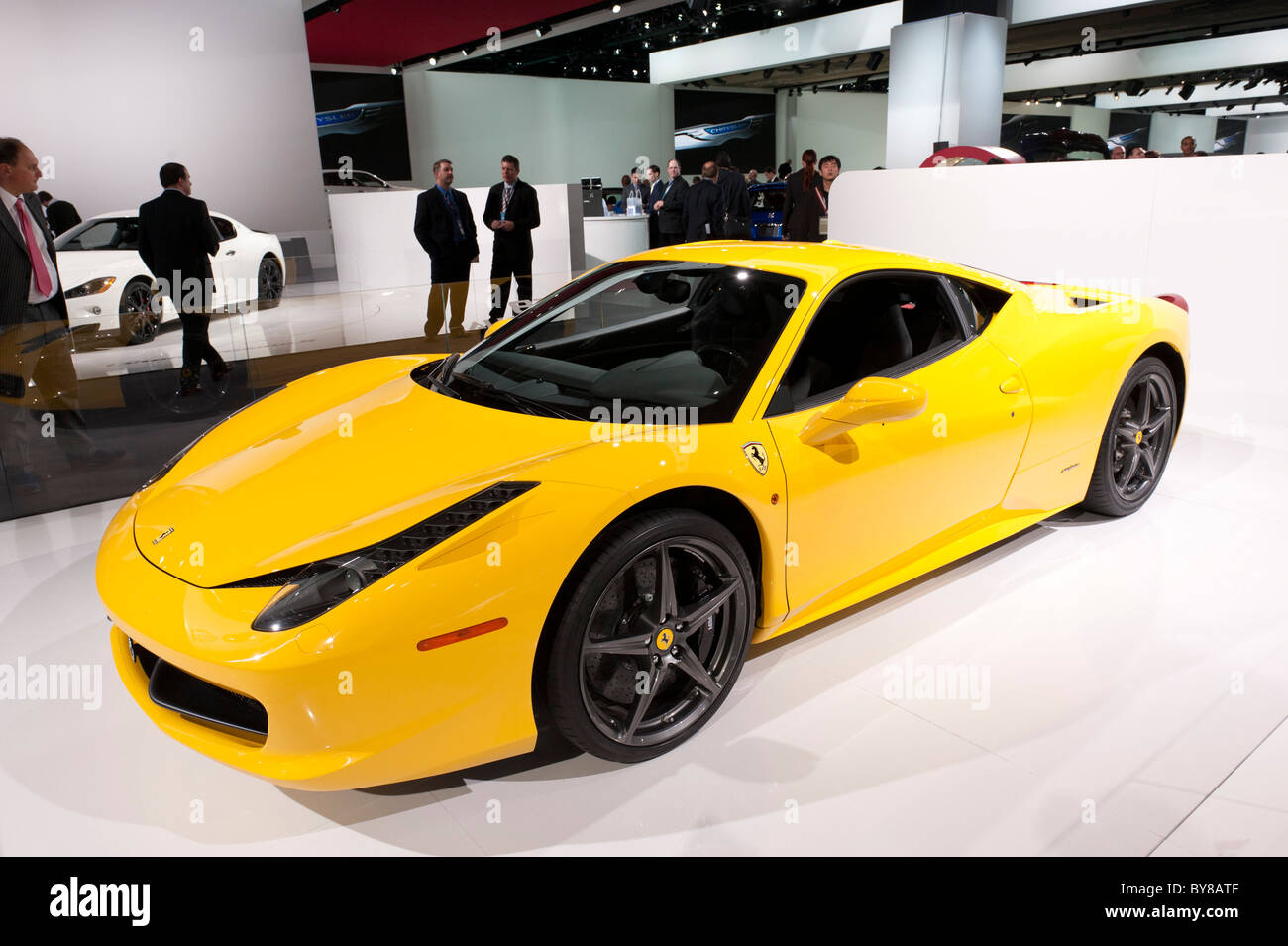 Ferrari 458 Italia auf der 2011 North American International Auto Show in Detroit Stockfoto