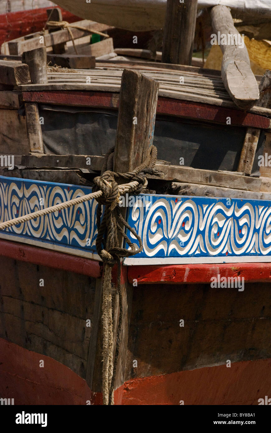 Detail der Boote Lamu Afrika Stockfoto