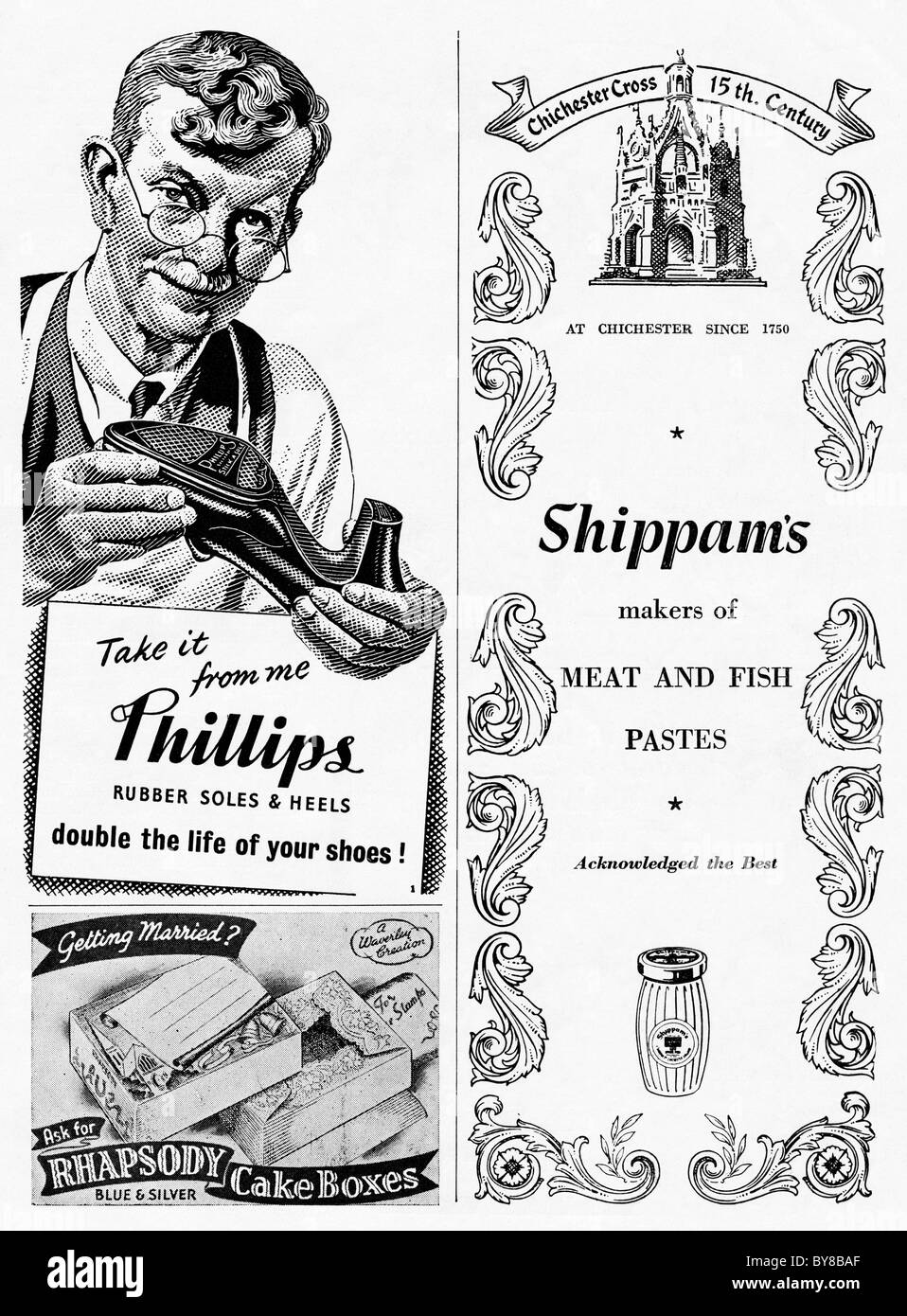 1940er Jahre ganzseitige der typischen Werbung der Periode in Hauswirtschaft Frauenzeitschrift Stockfoto