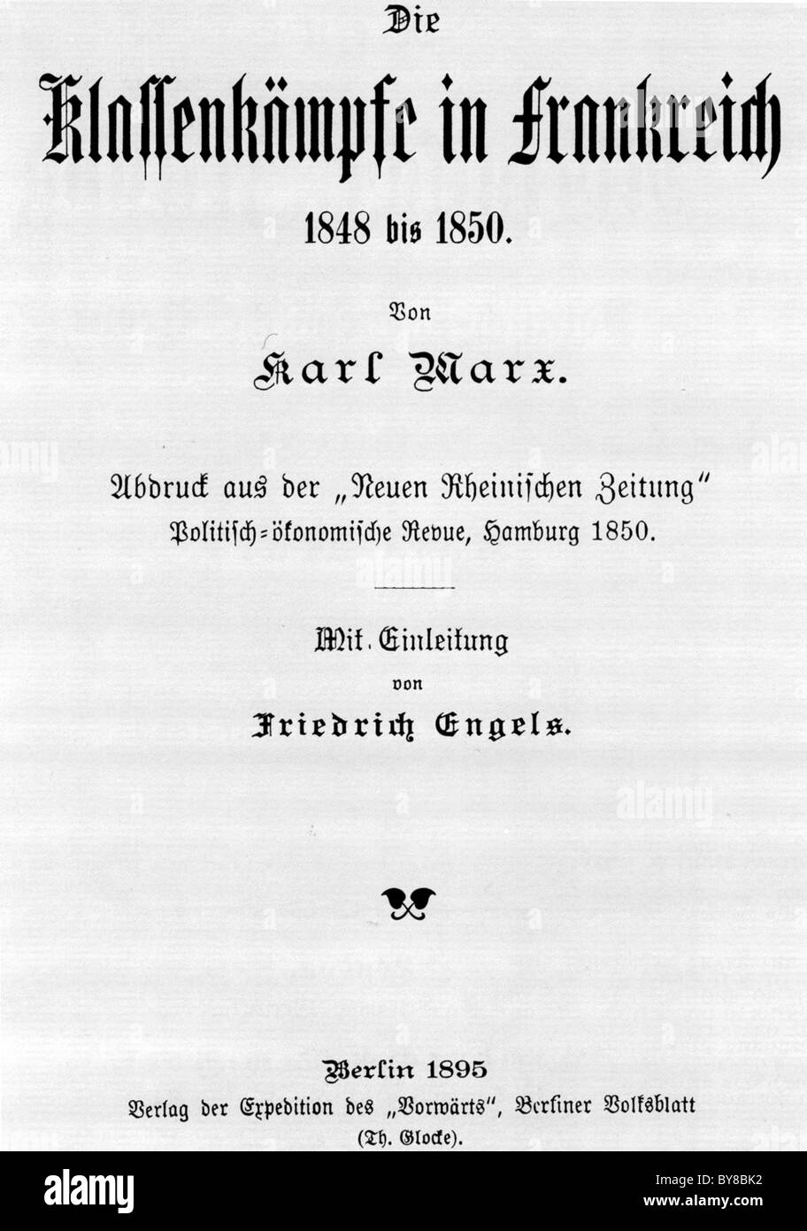 Das CLASSWAR IN Frankreich Titelblatt der Karl-Marx-1895 Buch mit Vorwort von Engels Stockfoto