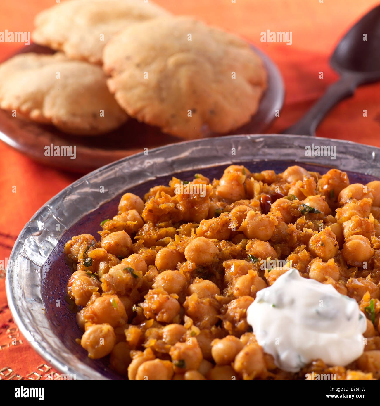 Küken-Erbsen-Curry Stockfoto