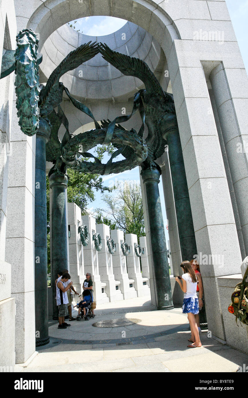 Das National World War II Memorial; Washington, DC; USA; Amerika Stockfoto