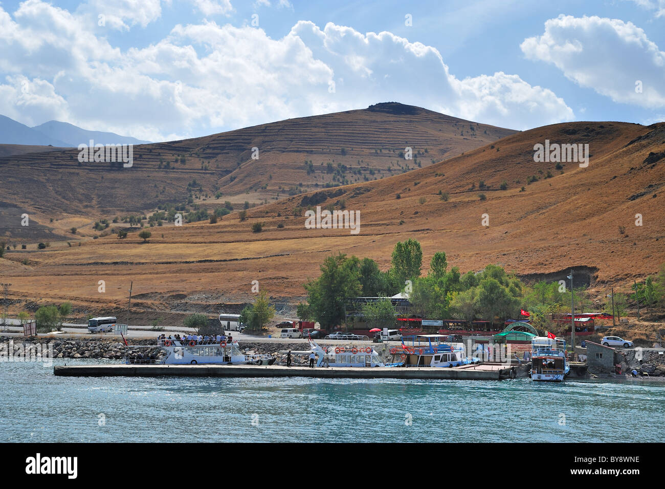 Gevaş Dock für das Akdamar Insel, Türkei 100926 37137 Stockfoto