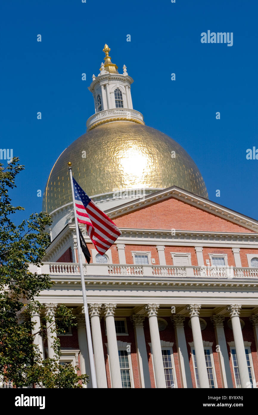 Goldhaube des Massachusetts State Capitol Stockfoto