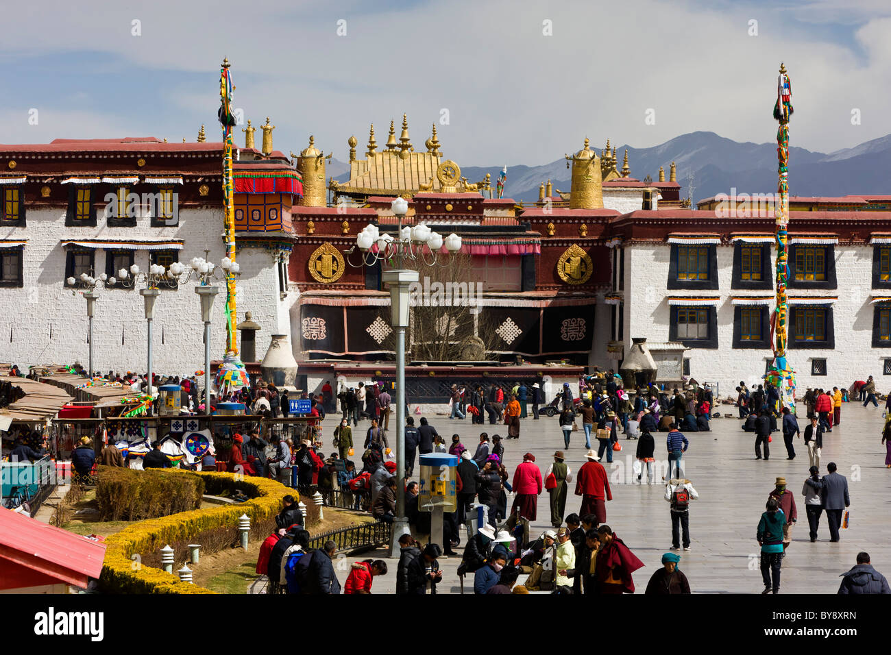 Barkhor Square und den Jokhang Tempel Lhasa Tibet. JMH4442 Stockfoto