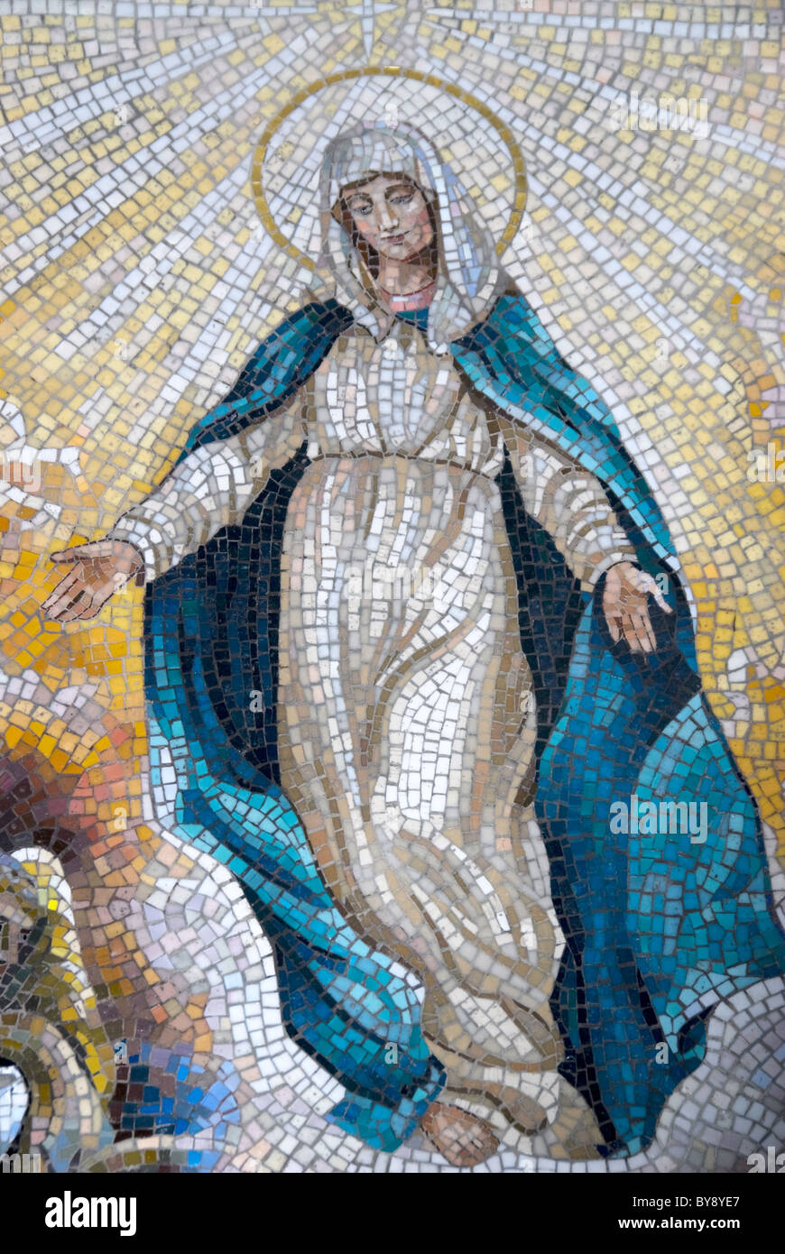 Foto der "Muttergottes von der Gnade Mosaik. Stockfoto