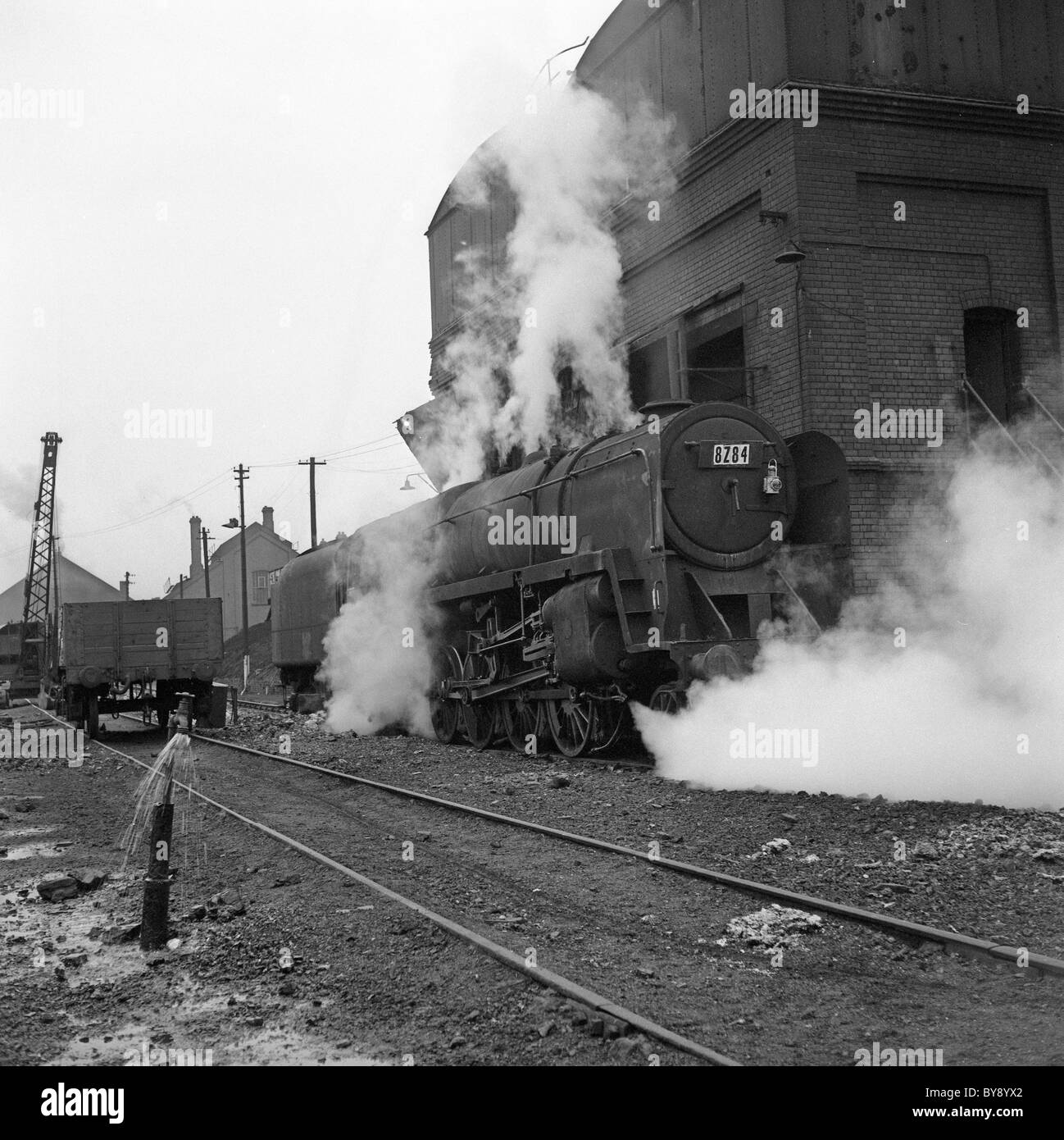 Dampflokomotiven in Oxley Sheds Wolverhampton 1967 BILD VON DAVID BAGNALL Stockfoto