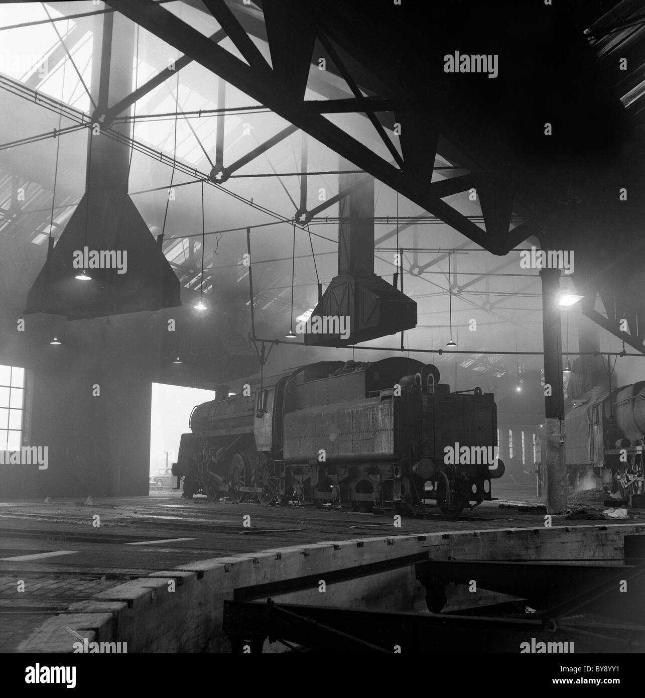 Dampflokomotiven in Oxley Sheds Wolverhampton 1967 Großbritannien 1960er JAHRE BILD VON DAVID BAGNALL Stockfoto
