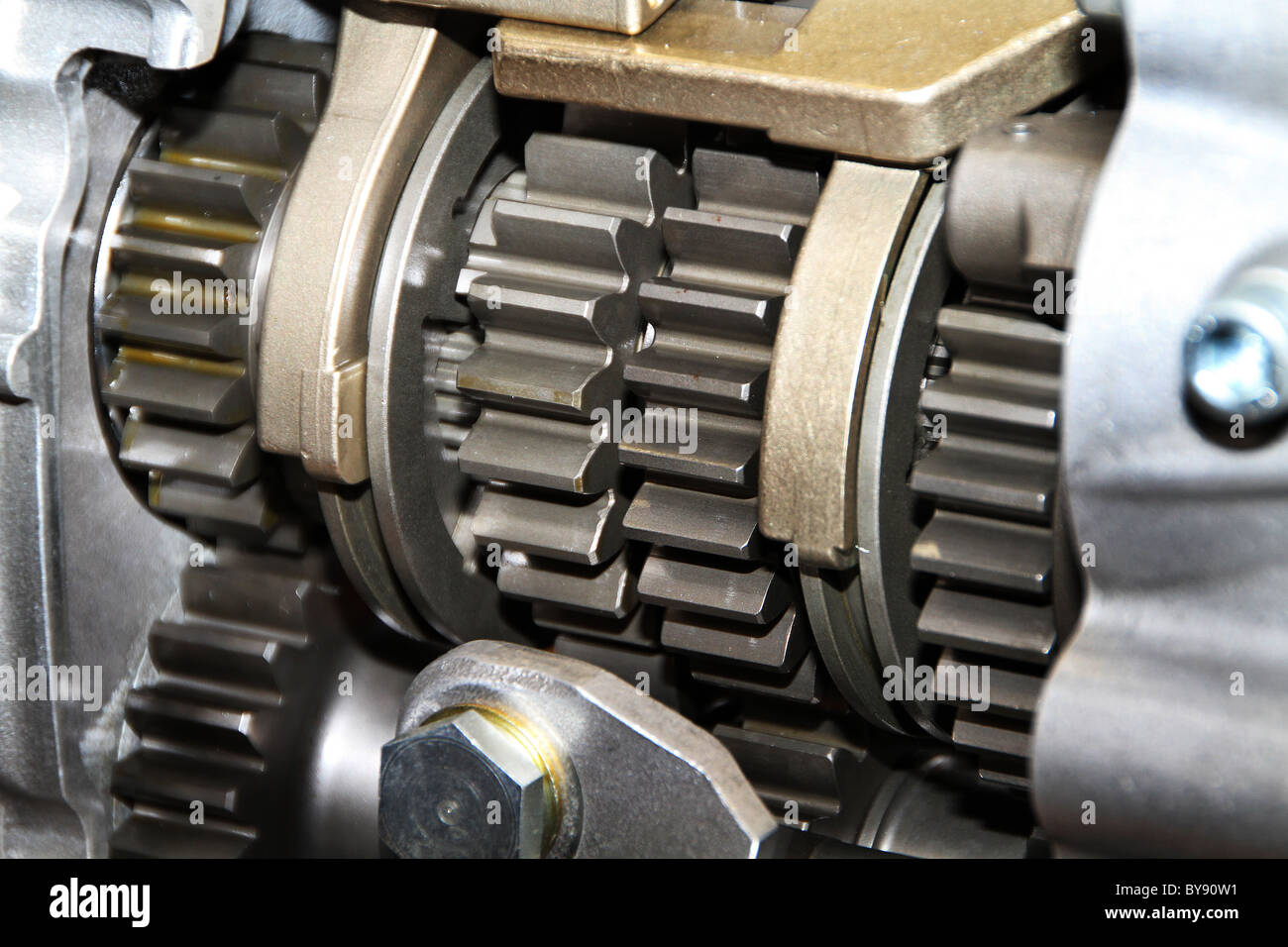 Moderne Hochleistungs-Fahrzeug-Getriebe. Stockfoto