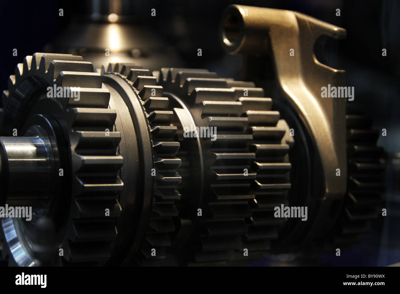 Moderne Hochleistungs-Fahrzeug-Getriebe. Stockfoto