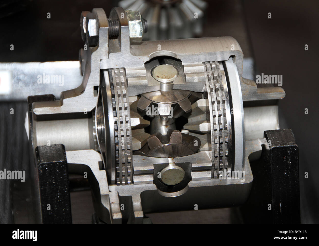 Moderne Hochleistungs-Fahrzeug-Getriebe. Stockfoto