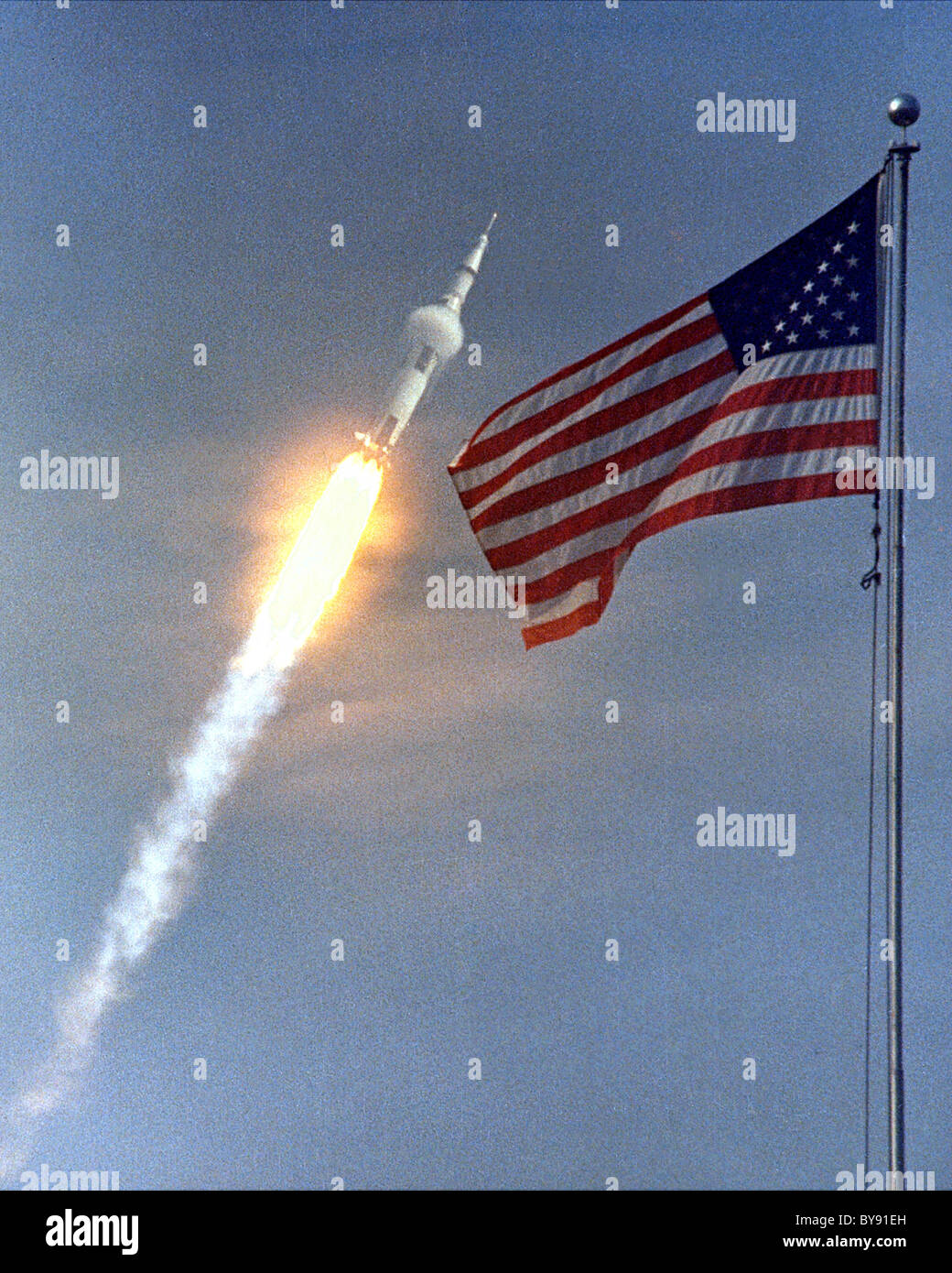 Apollo 11 die erste Mondlandung Mission startet vom Kennedy Space Center Launch Complex 39A. Stockfoto
